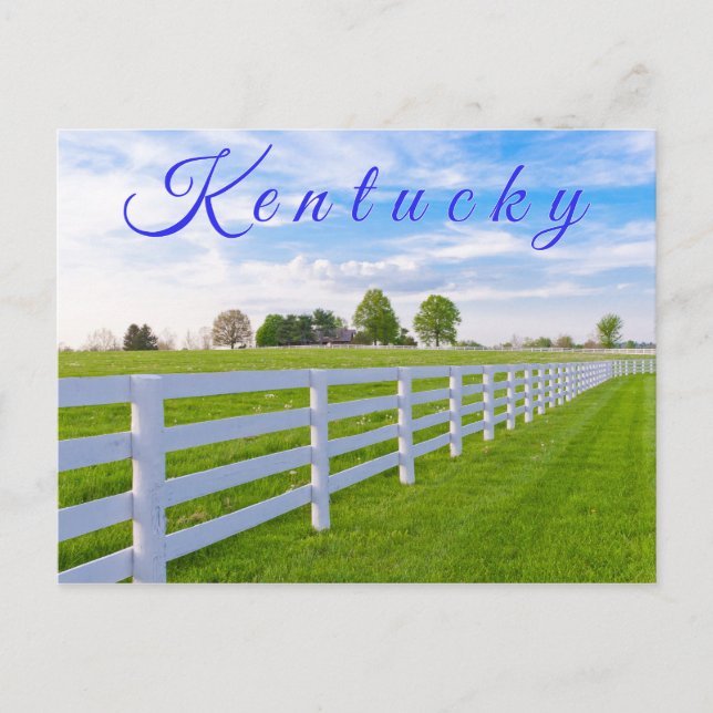 Carte postale du Kentucky. Paysage de campagne (Devant)