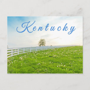 Carte postale du Kentucky. Paysage rural au printe