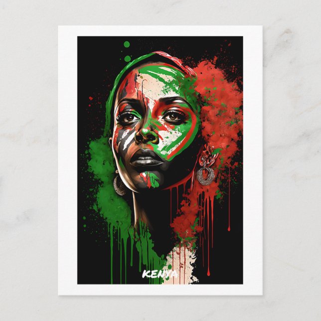 Carte postale du Kenya - Portrait artistique - Mon (Devant)