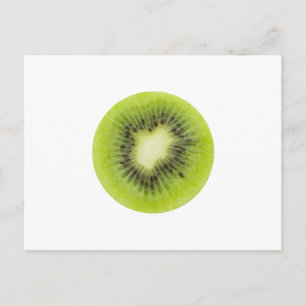 Carte Postale Du kiwi frais. Closeuse à tranche ronde isolée