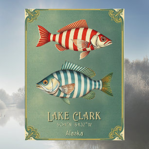 Carte postale du lac Clark en Alaska aux États-Uni