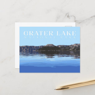 Carte postale du lac Crater, carte du parc nationa