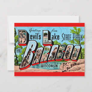 Carte postale du lac du Diable Baraboo WI