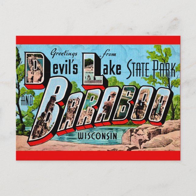 Carte postale du lac du Diable Baraboo WI (Devant)