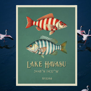 Carte postale du lac Havasu Arizona poisson