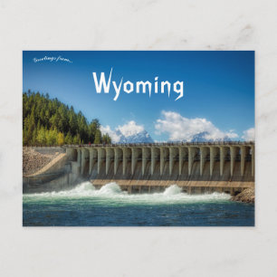 Carte postale du lac Jackson et du barrage Wyoming