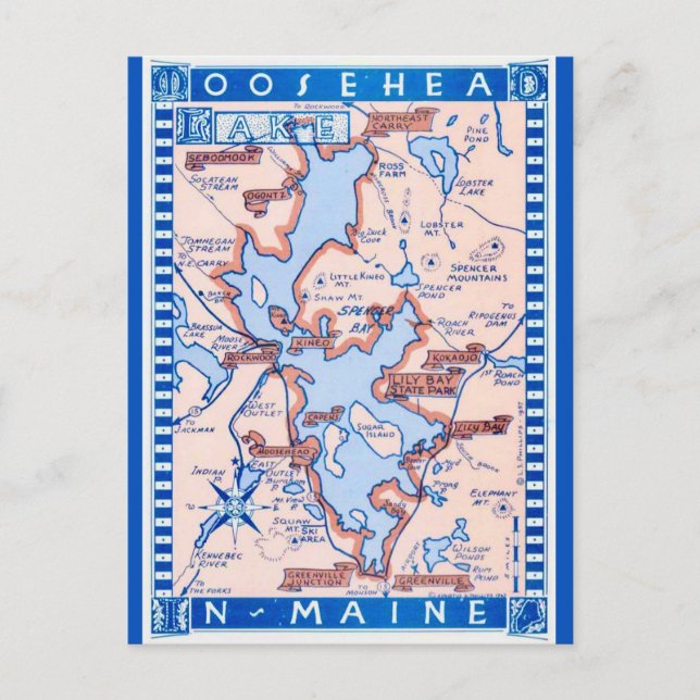 Carte postale du lac Moosehead Maine (Devant)