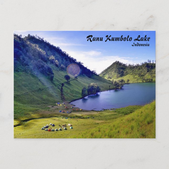 Carte postale du lac Ranu Kumbolo en Indonésie (Devant)