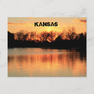 Carte postale du lac Sterling du Kansas Sunset Ref