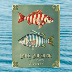 Carte postale du lac Supérieur Wisconsin Michigan 