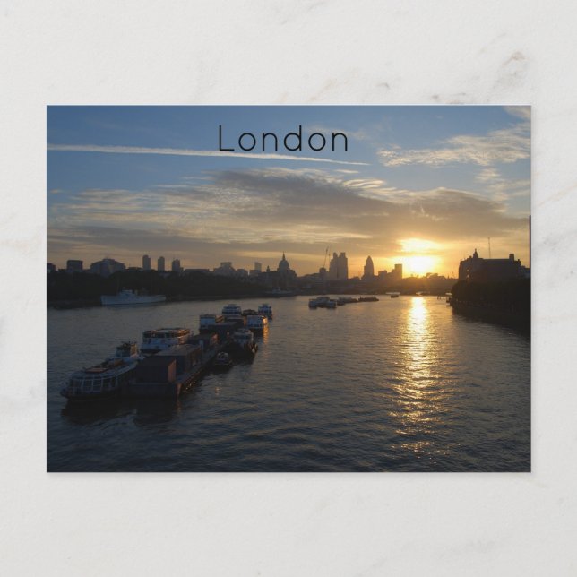 Carte postale du lever de soleil à Londres (Devant)