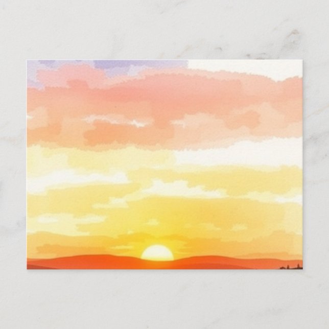Carte postale du lever et du coucher de soleil dor (Devant)