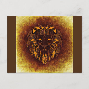 carte postale du lion tribal