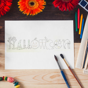 Carte postale du livre de coloriage Icônes d'Hallo