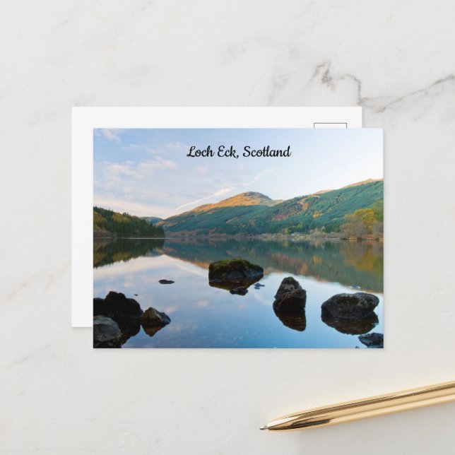 Carte postale du Loch Eck, Écosse (Devant/Arrière en situation)