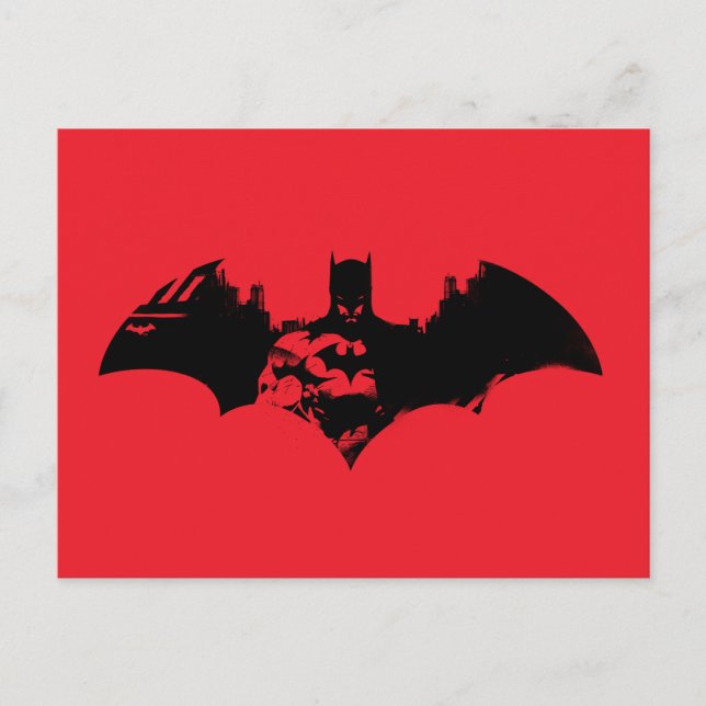 Carte postale du logo Batman et Gotham Silhouette  (Devant)
