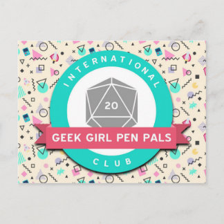 Carte postale du logo de Geek Girl Pen Pals