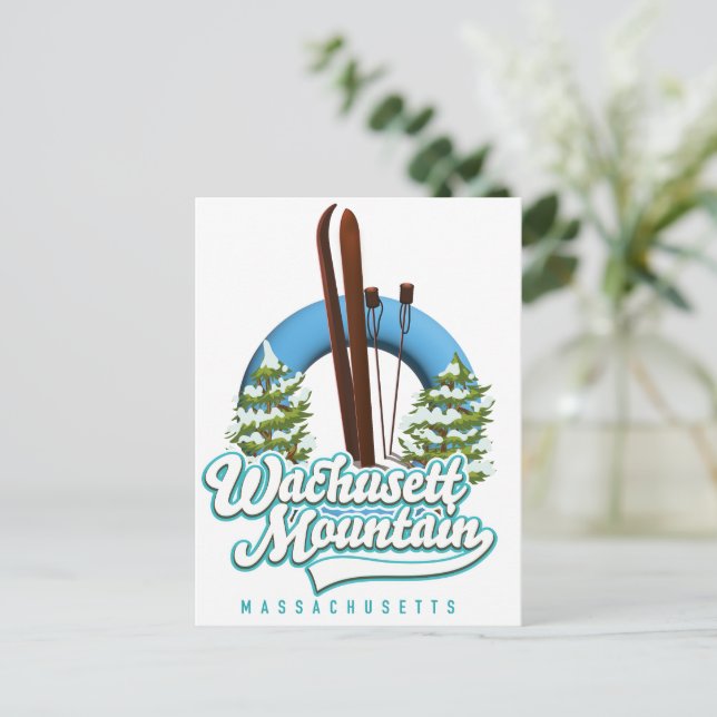 Carte postale du logo de ski Otis Ridge Massachuse (Debout devant)
