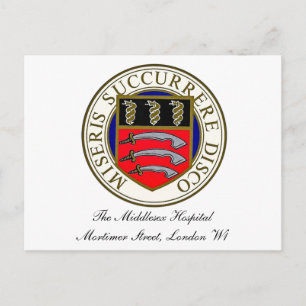Carte postale du logo du Middlesex Hospital