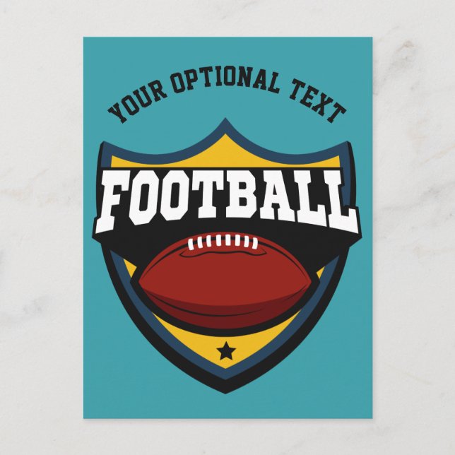 Carte postale du logo Football et du texte personn (Devant)