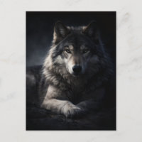 Carte postale du loup solitaire – Carte postale su