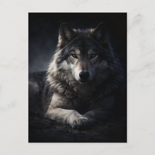 Carte postale du loup solitaire – Carte postale su (Devant)
