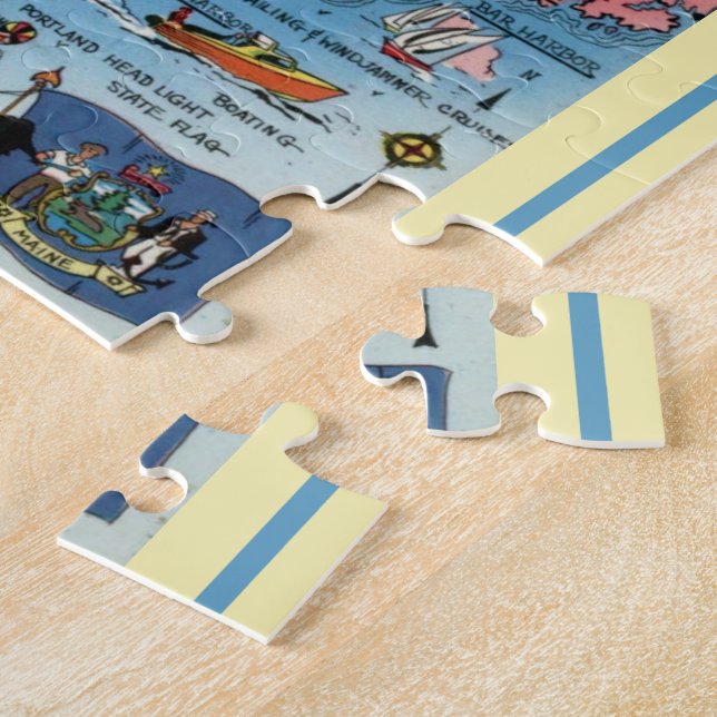 Carte postale du Maine en puzzle (Côté)