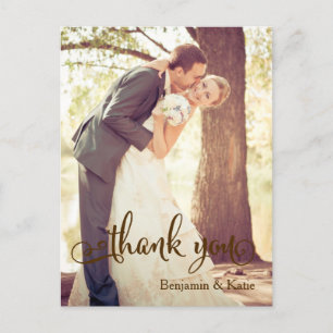 Carte postale du Mariage Brown de typographie Merc