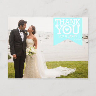 Carte postale du Mariage de Merci de ruban bleu Ti