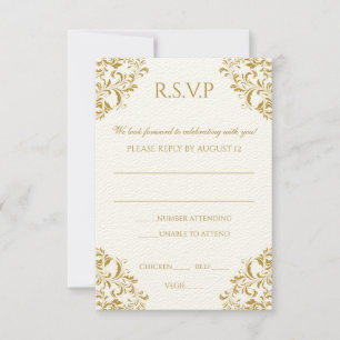 Carte postale du mariage RSVP - Nadine (or) sur