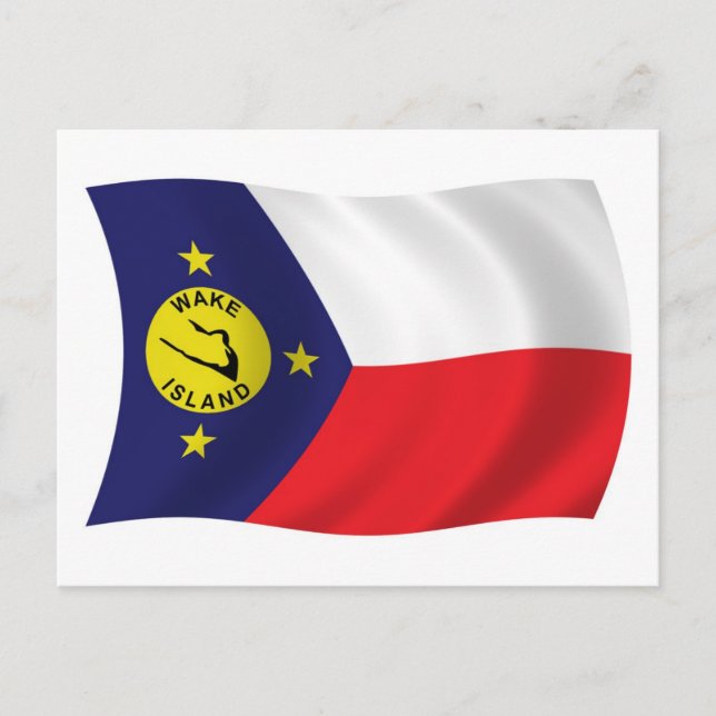 Carte postale du mât de drapeau de l'île de Wake (Devant)