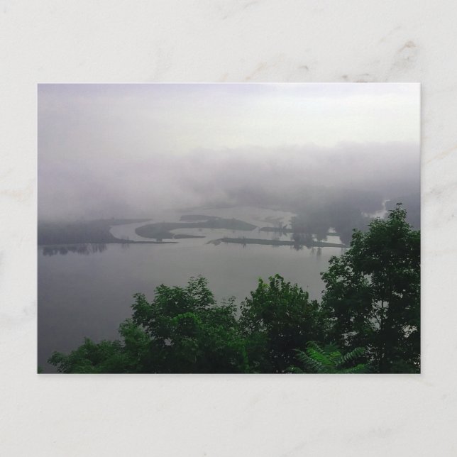 Carte postale du matin brumeux du fleuve Mississip (Devant)