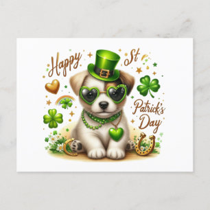 Carte postale du mignon St. Patrick's Day Chiot