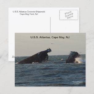 Carte postale du navire U.S.S. Atlantus, New Jerse