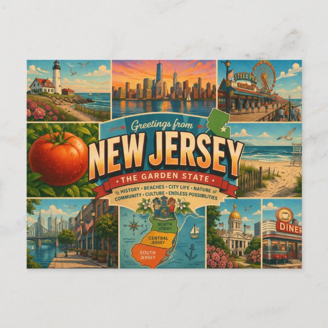 Carte postale du New Jersey (Devant)
