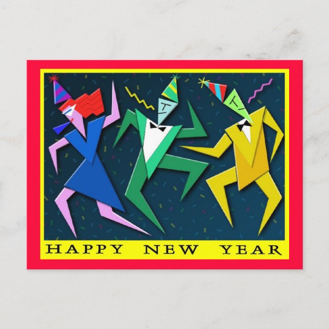 Carte postale du Nouvel An festif (Devant)