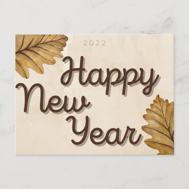 Carte postale du Nouvel An feuille (Devant)