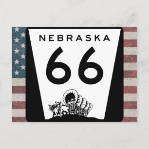 Carte postale du panneau de la route 66 Nebraska