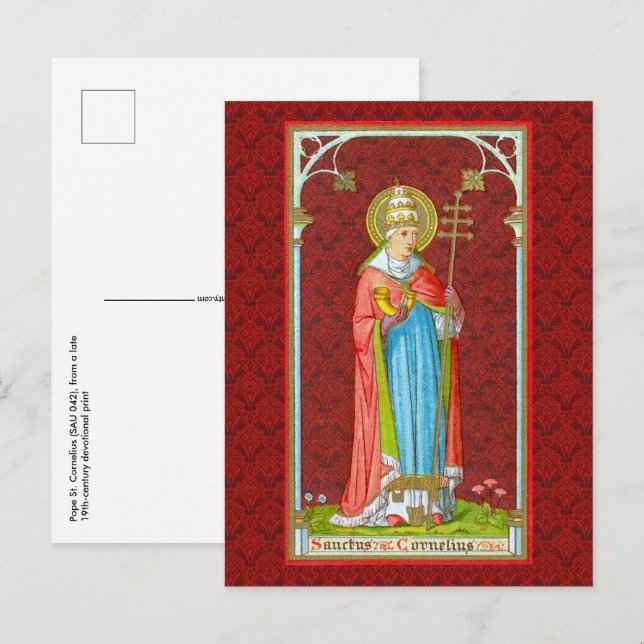 Carte postale du pape St. Cornelius (SAU 042) (Devant / Derrière)