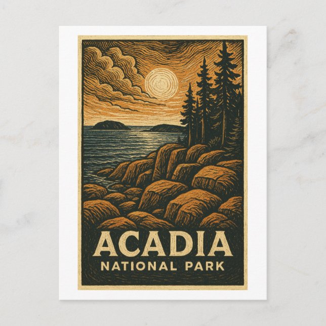 Carte postale du parc national Acadia - Maine Pitt (Devant)