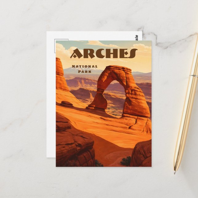 Carte postale du Parc national des Arches (Devant/Arrière en situation)