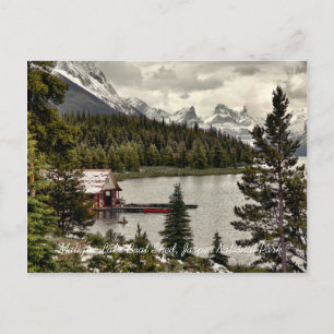 Carte postale du parc national Jasper Lake Boat Sh