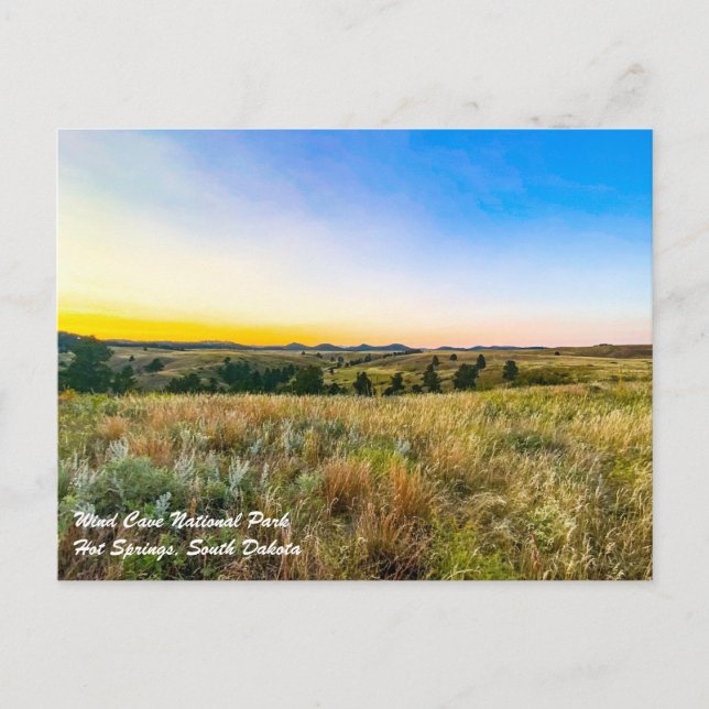 Carte postale du parc national Wind Cave (Devant)