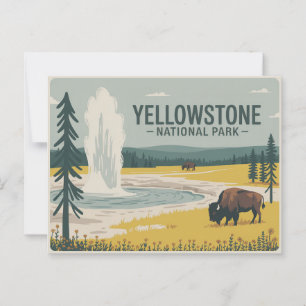 Carte postale du parc national Yellowstone Vintage