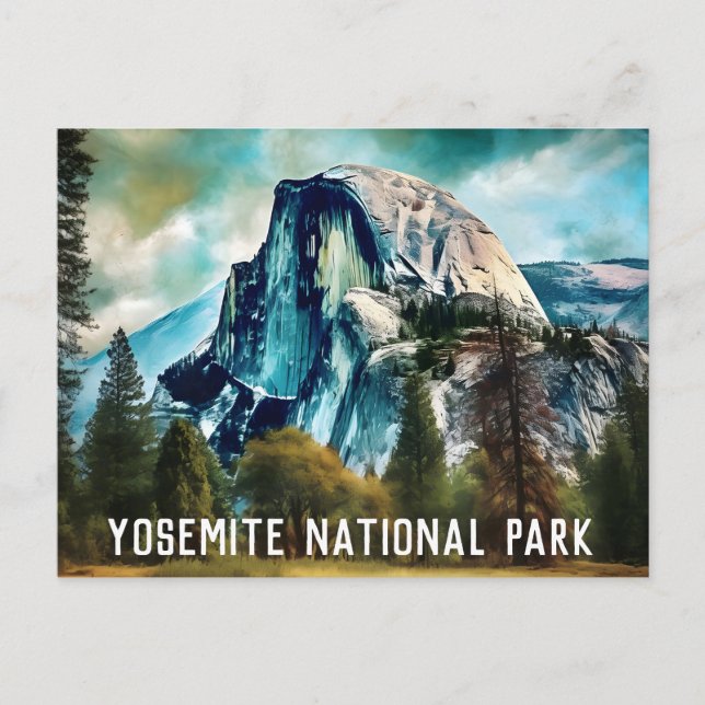 Carte postale du parc national Yosemite à demi-dôm (Devant)