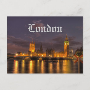 Carte postale du Parlement britannique à Londres