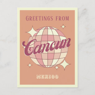Carte postale du Parti Vintage rétro de Cancun