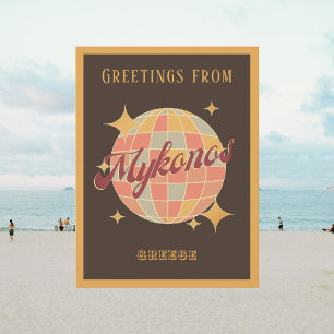 Carte postale du parti Vintage rétro de Mykonos Gr