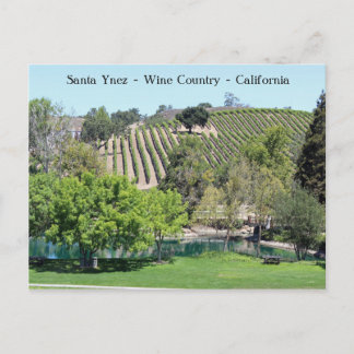 Carte postale du pays du vin de Père Noël Ynez !