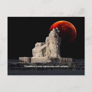 Carte postale du phare Cleveland congelé